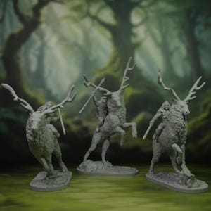 Male Elven Stag Rider Miniatures | Elk | Moose | Wood Elf | High Elf | Half Elf | Pack | Set | Bundle | DnD | Pathfinder | TTRPG | 3DPrinted