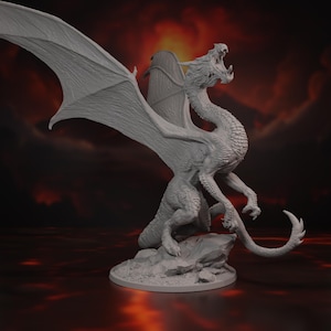 Young  Dragon Miniature 1-3 | Available In Three Different Looks | Large Mini | DnD | Pathfinder | TTRPG | 3D Printed | Resin