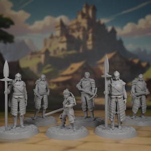 Pack de miniaturas de guardias y soldados: Miniaturas de la guardia urbana para D&D, Pathfinder y otros juegos de rol