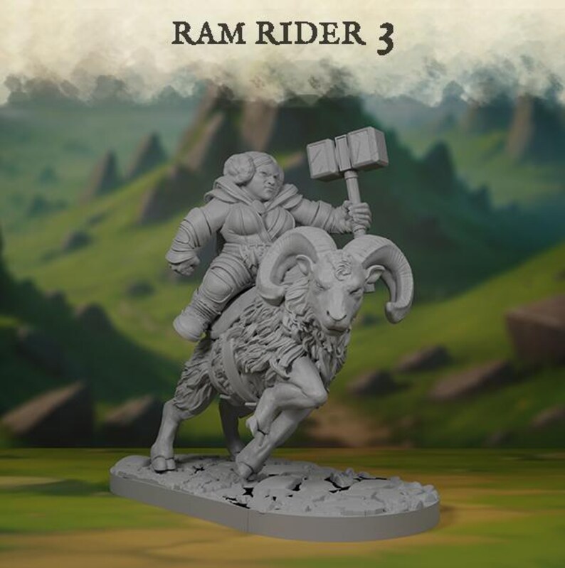 Ram Riders Text Female Dwarf Ramrider Miniature Pack for Dnd and Other Rpgs - Etsy Canada
