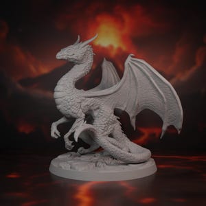 Dragonling Miniature | Pseudodragon Option | Dragon Wyrmling Mini | Baby Dragon Model | Young Dragon Figure |  | Tabletop | RPG | DnD