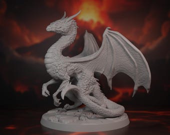 Dragonling Miniature | Pseudodragon Option | Dragon Wyrmling Mini | Baby Dragon Model | Young Dragon Figure |  | Tabletop | RPG | DnD