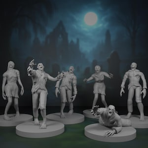 Zombie Awakening Miniaturen Set | Friedhof Begegnung Bündel | Undead Pack | Minis | Tischplatte | Rollenspiel | D&D | Pfadfinder | 3D Gedruckt | Gießharz