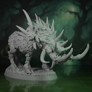 Grim Razor Miniature | Giant Boar Mini | Furious Sow Figure | Monsterous Boar Model | Infested War Pig | Tabletop | RPG | DnD | 3D Printed