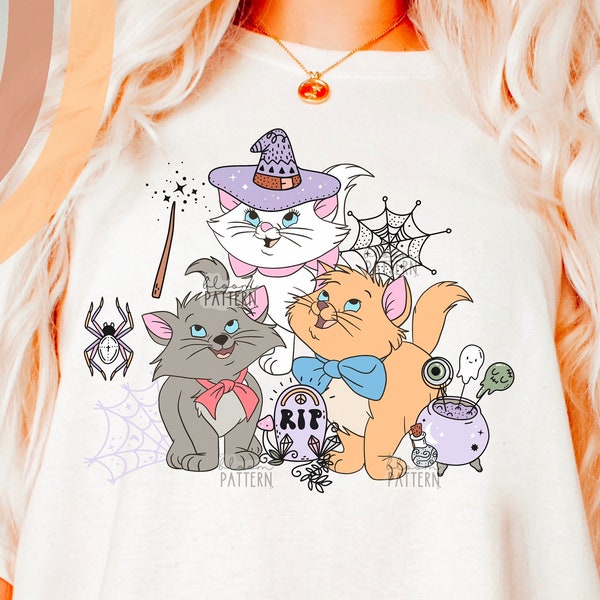 Halloween Cute Cats PNG, Spooky Season Sublimation (Digital Download)