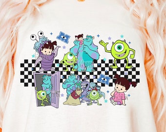 Monster Sublimation Design, Cartoon PNG T shirt Design, Monsters Check PNG