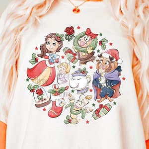 Christmas Princess Sublimation Design, Belle T shirt Design, Christmas Sublimation, Princess Beauty Sublimation Design