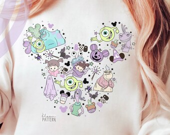Halloween Monster Cartoon PNG, Spooky T-Shirt Design (Digital Download)