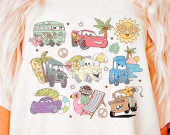 Summer Cars Sublimation design, Summer Flower Car Cartoon T shirt Sublimation PNG