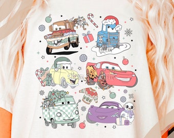 Weihnachts-Cars-Film-PNG, T-Shirt-Sublimationsdesign (Digitaler Download)