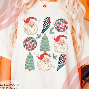 Retro Christmas Santa Sublimation Design, Disco Retro Christmas PNG, Groovy Christmas Design PNG, Digital Download