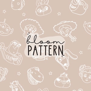 Story Friends Seamless Pattern, Cartoon Seamless Pattern, Fabric Sublimation