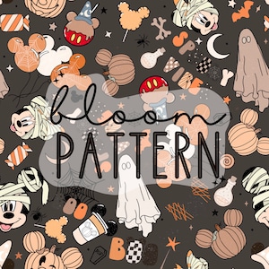 Halloween Magical Seamless, Mouse Halloween Seamless Design