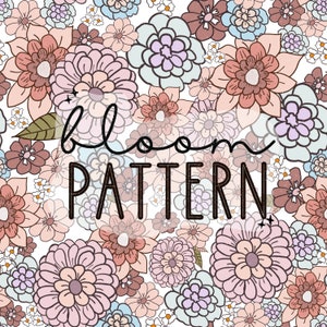 Spring Summer Boho Floral Print Seamless Pattern Repeating File for Fabric Printing Sublimation Commercial Use