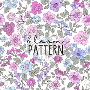 Spring Summer Boho Floral Print Seamless Pattern Repeating File for Fabric Printing Sublimation Commercial Use