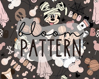 Halloween Mouse Seamless Pattern (Digital Printable File)