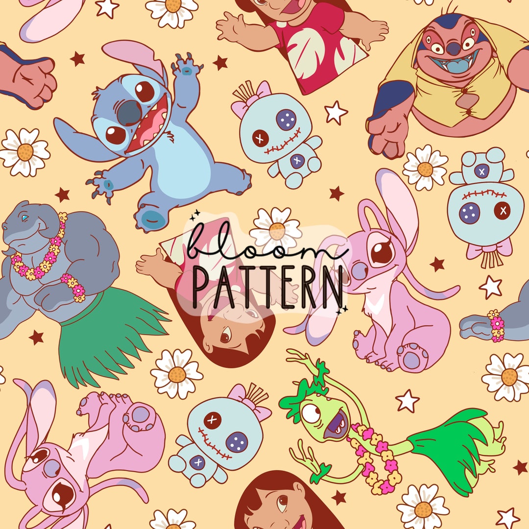 Spring Girl Flower Seamless Pattern, Retro Seamless Pattern, Digital ...
