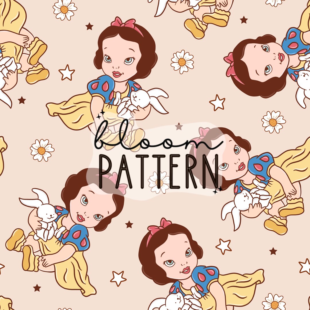Baby Princess Seamless Pattern, Cute Princess Seamless Pattern, Beauty ...