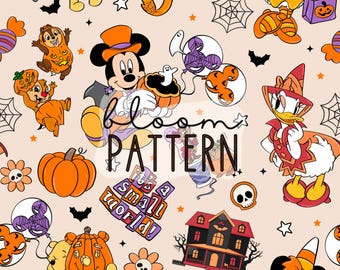 Halloween Mouse Seamless Pattern (Digital Download)