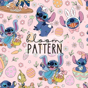 Easter Spring Flower Seamless Pattern, Retro Seamless Pattern, Digital Download Design, Magical Easter  Seamless Pattern Sublimation Design