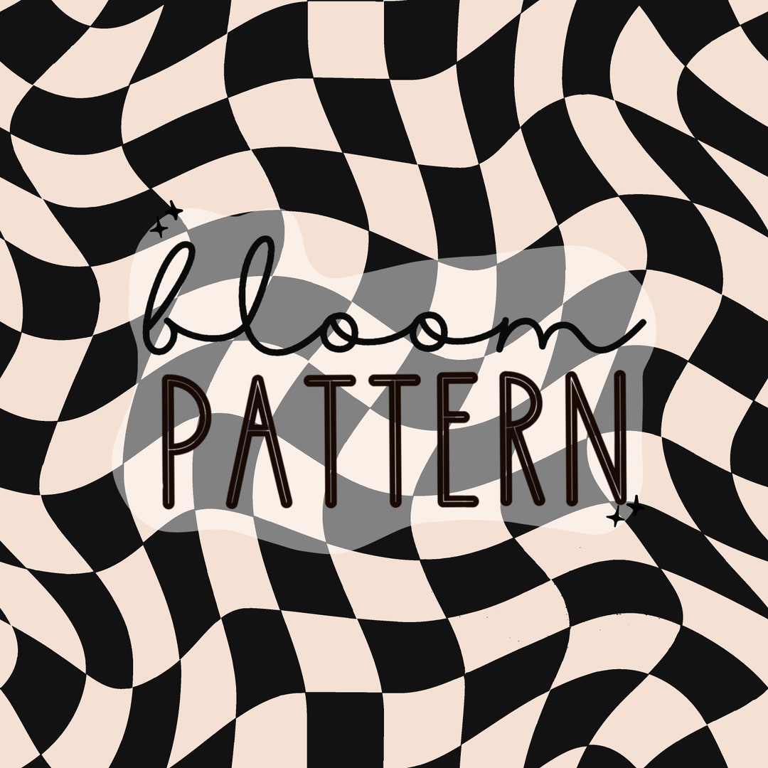 Retro Black Check Wavy Boho Seamless Pattern, Black Check Seamless ...