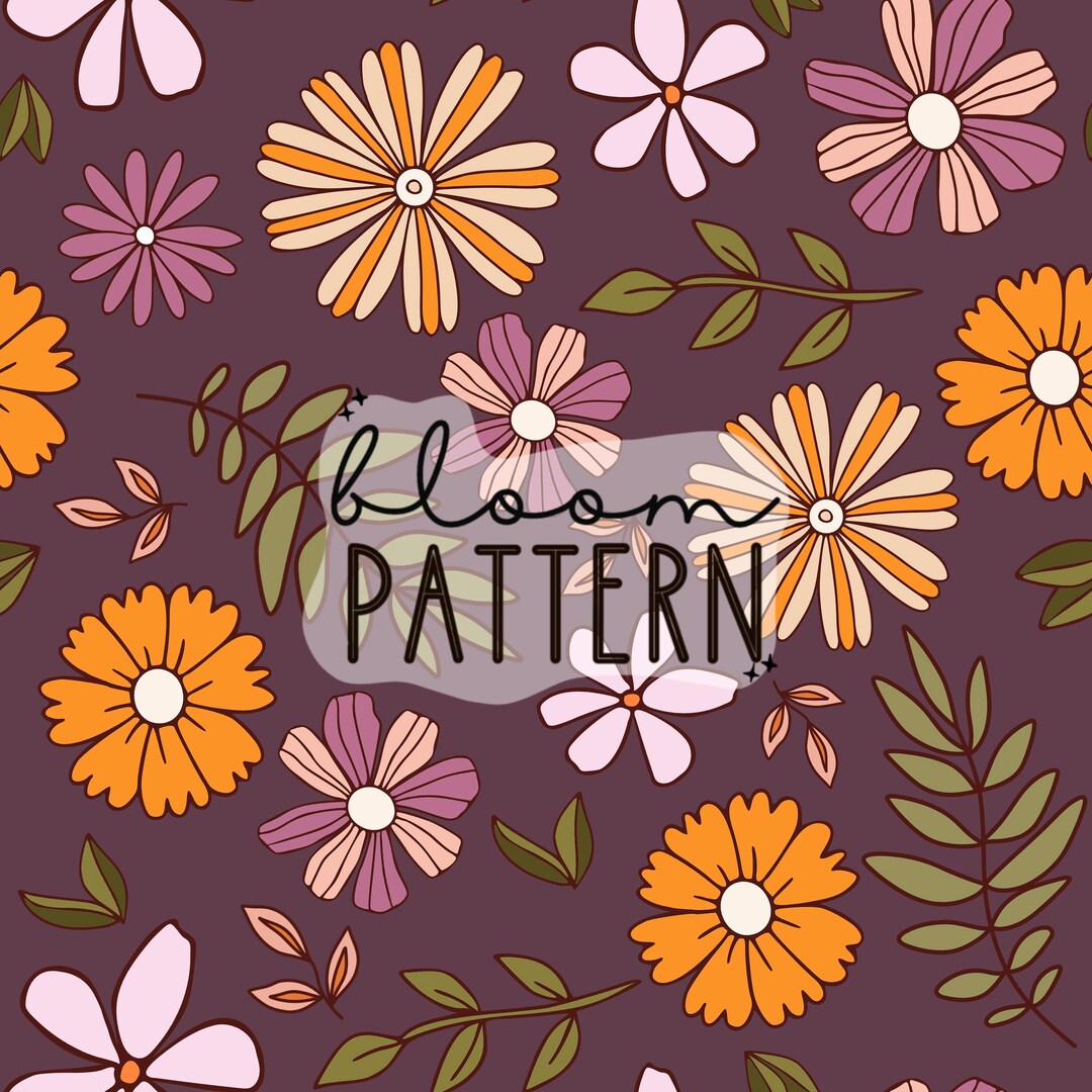 Flower Boho Floral Print Seamless Pattern Repeating File, Neutral ...