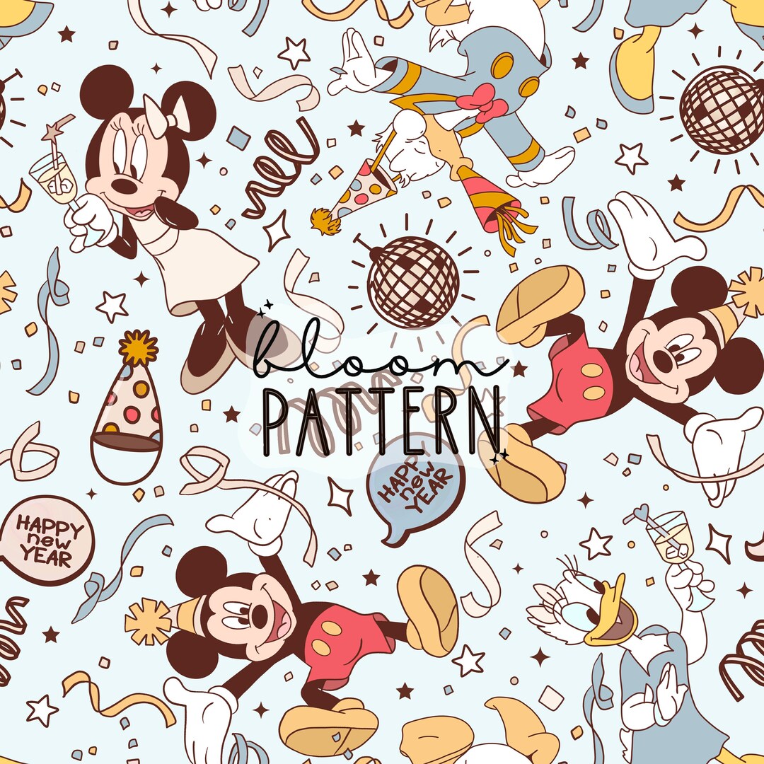 New Years Seamless Pattern, Magical New Years Eve Design, Holiday Party ...