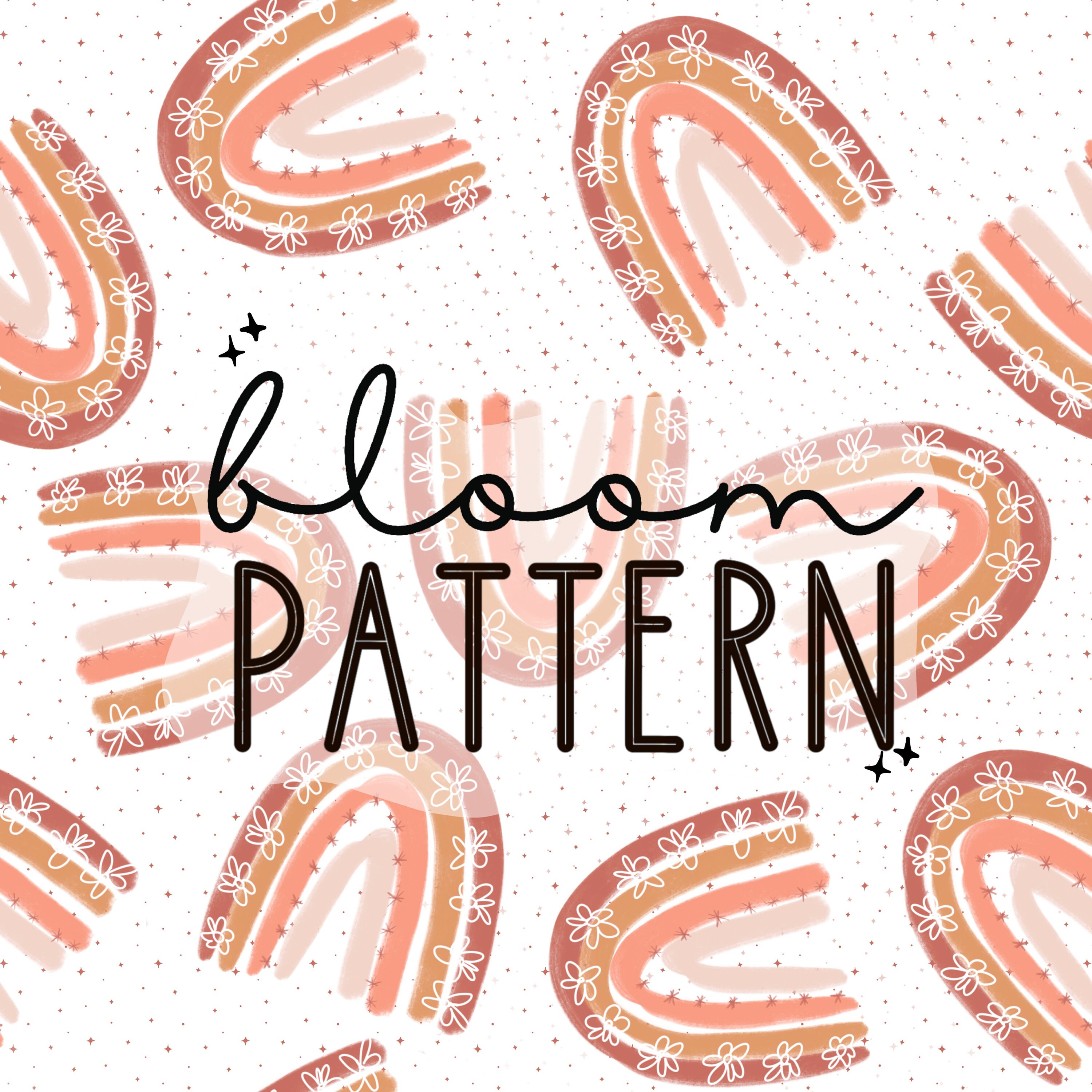 Rainbow Seamless Pattern, Flower Spring Seamless Pattern Design, Boho ...