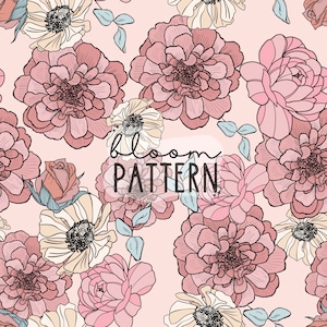 Spring Summer Boho Floral Print Seamless Pattern Repeating File for Fabric Printing Sublimation Commercial Use