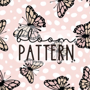 Butterflies Spring Seamless Pattern, Butterfly Seamless Repeating Pattern, Design for Fabric Printing Sublimation Commercial Use