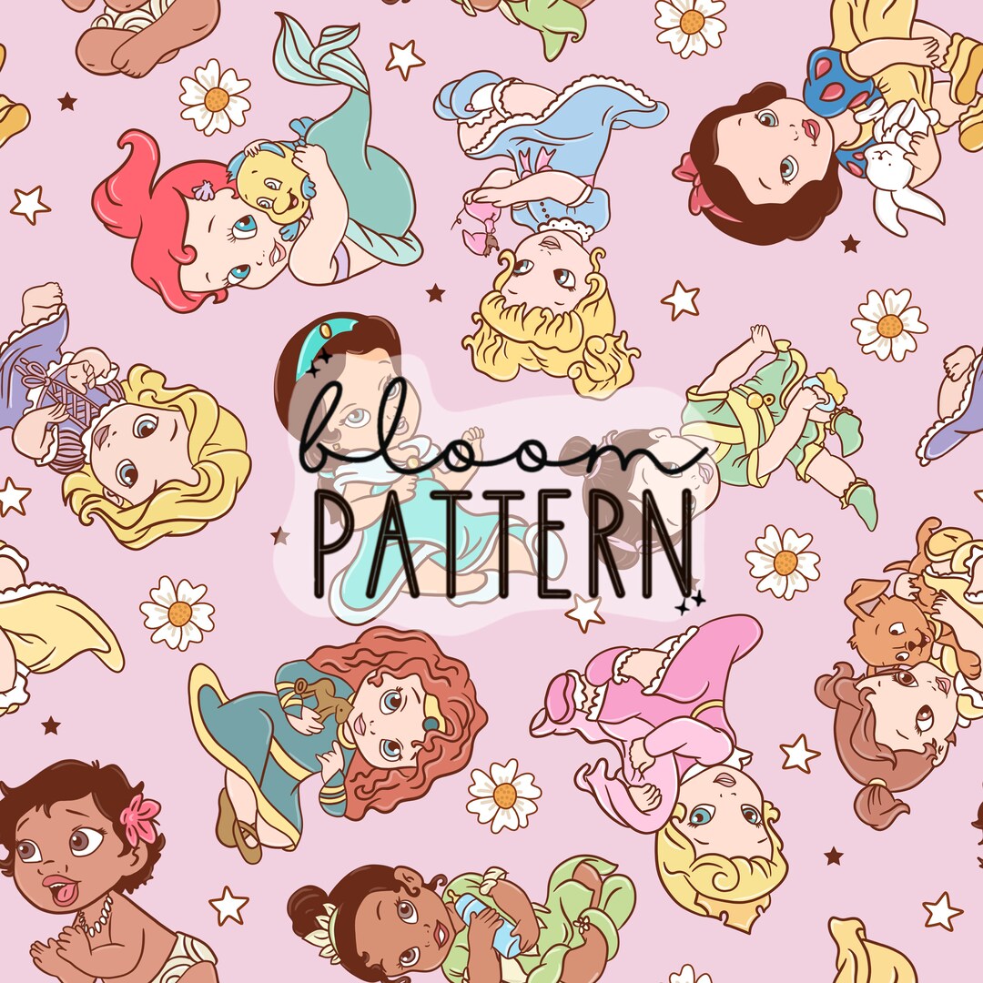 Princess Patern Baby Princess Seamless Pattern, Cute Princess Seamless Pattern, Beauty ...
