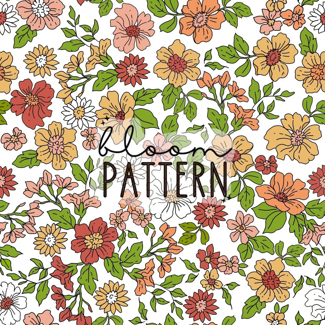 Spring Summer Boho Floral Print Seamless Pattern Repeating File for ...