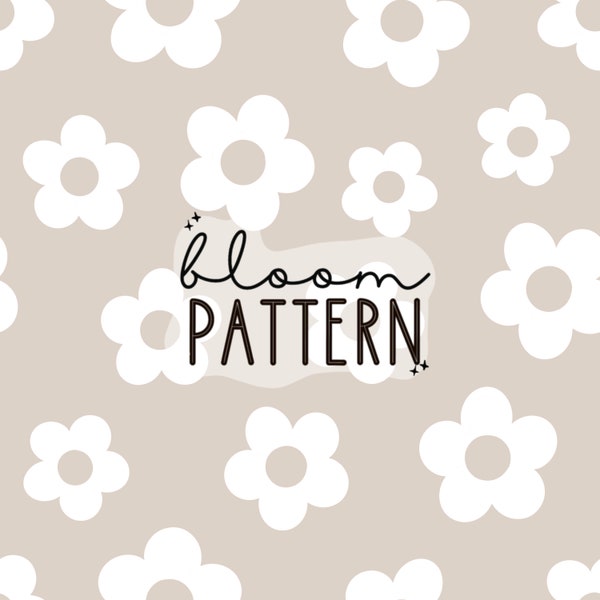 Neutral Beige Spring Summer Boho Floral Print Seamless Pattern Repeating File for Fabric Printing Sublimation Commercial Use