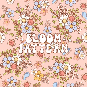 Flower Bouquet Seamless Pattern, Spring Seamless Pattern, Retro Seamless Pattern, Fabric Sublimation
