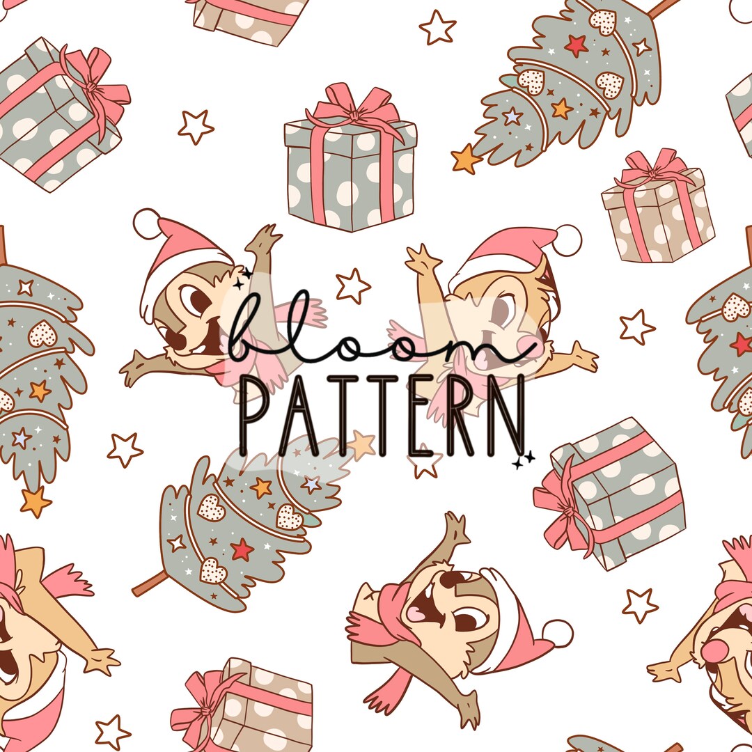 Christmas Magical Seamless Pattern, Squirrels Magical Christmas Tree ...