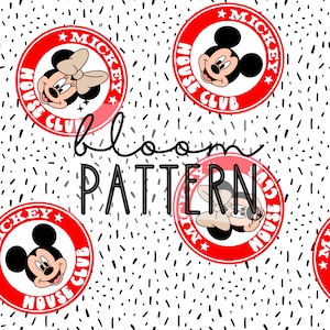 Magical Mouse Seamless Pattern, Magic Seamless Pattern, Retro Mouse Seamless Pattern, Fabric Sublimation
