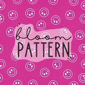 Pink Retro Smiley Face Seamless Patterns, Fabric Design for Commercial Use