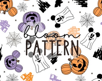 Halloween Mouse Seamless Pattern, Magical Design (Digital Download)