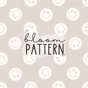 Retro Smiley Face Seamless Patterns, Fabric Design for Commercial Use