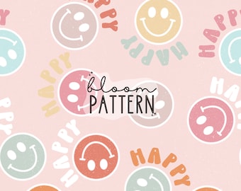 Retro smileygezicht naadloos, gelukkig print naadloos patroon herhalend bestand voor textieldruk sublimatie commercieel gebruik