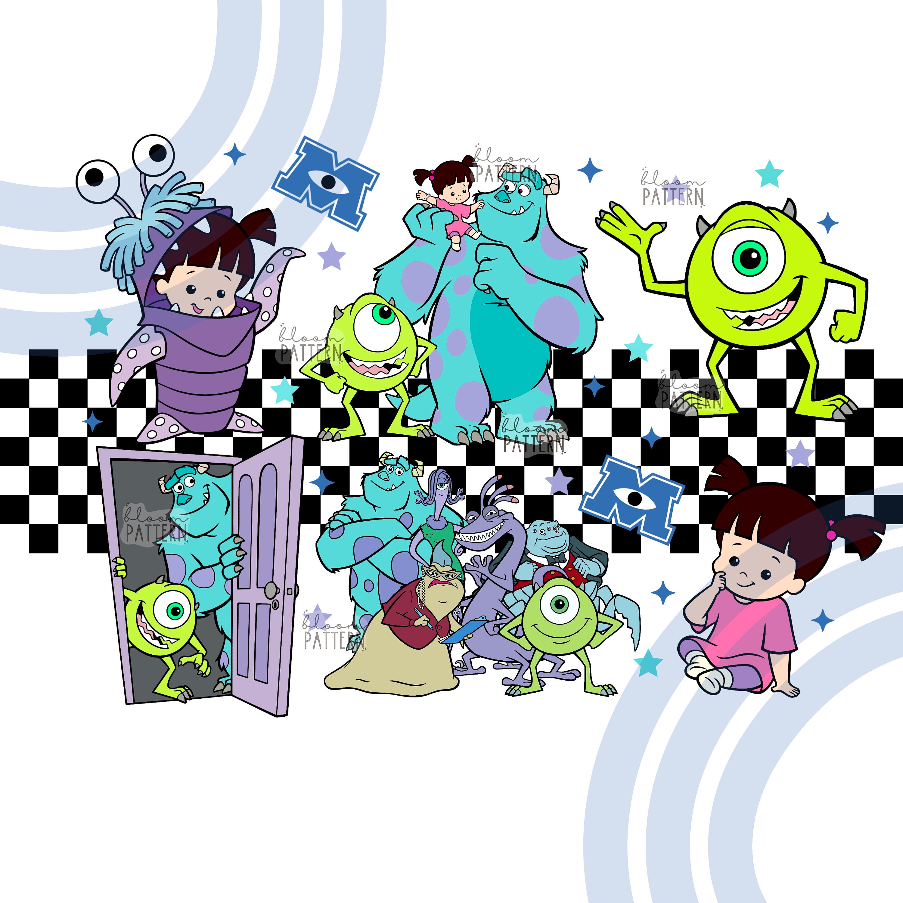Monster Check In Monster Sublimation Design, Cartoon PNG T Shirt Design, Monsters Check ...