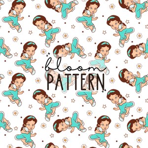 Baby Princess Seamless Pattern, Cute Princess Seamless Pattern, Beauty ...