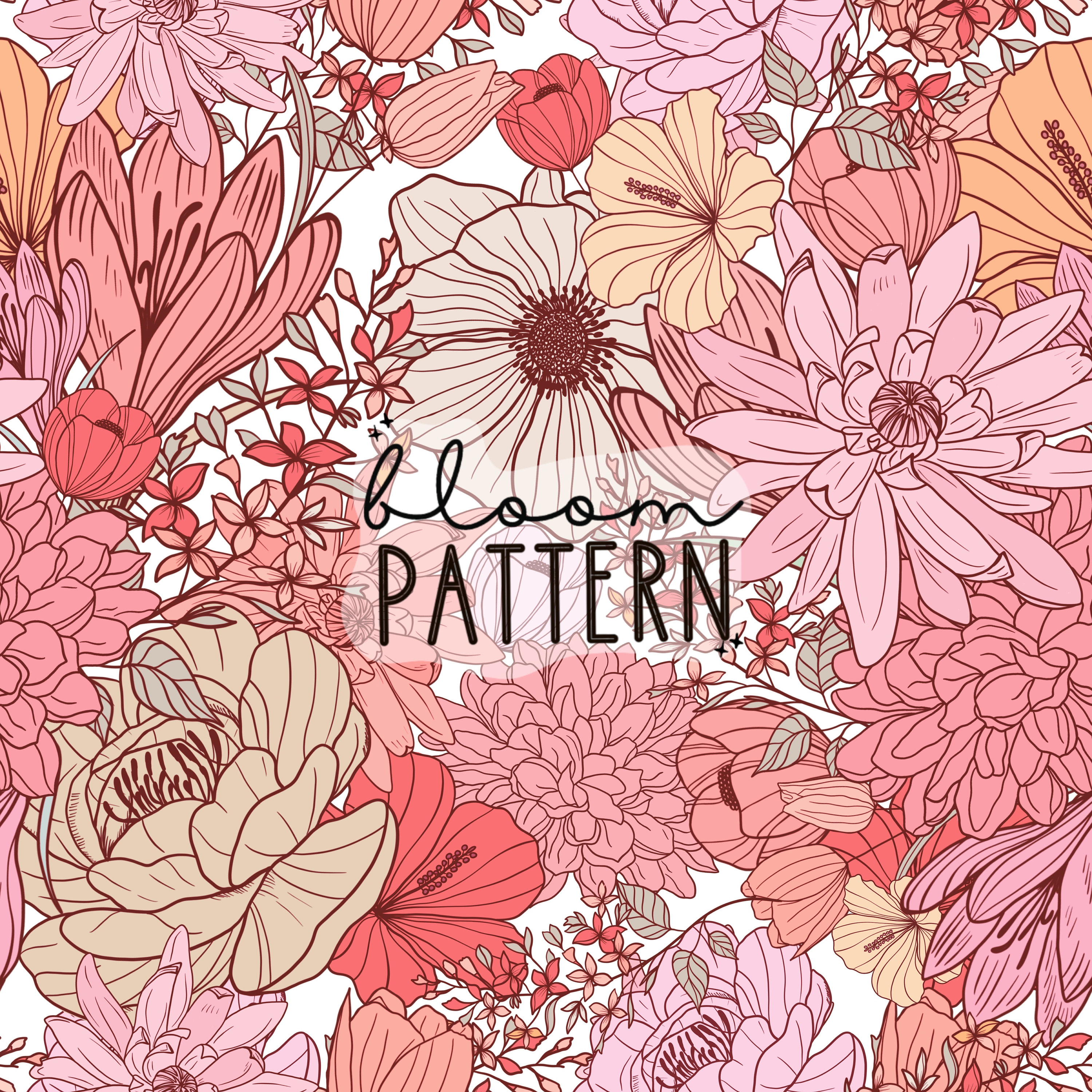 Flower Boho Floral Print Seamless Pattern Repeating File for Fabric ...