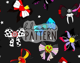 Villains Magical Mouse Seamless Pattern, Magical World Princess Halloween Seamless Pattern, Retro Seamless Pattern, Fabric Sublimation