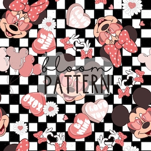Valentines Day Seamless Pattern, Magical Valentines Day Pattern Design, Magical Mouse Seamless Pattern, Magical Valentines Day Design
