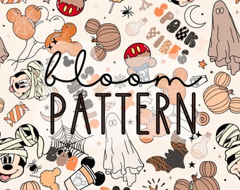 Mouse Halloween Seamless Pattern, Magical Print (Digital Download)