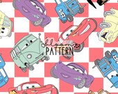Cars Seamless Design, Magical Car Movie Seamless Pattern, Fabric Sublimation