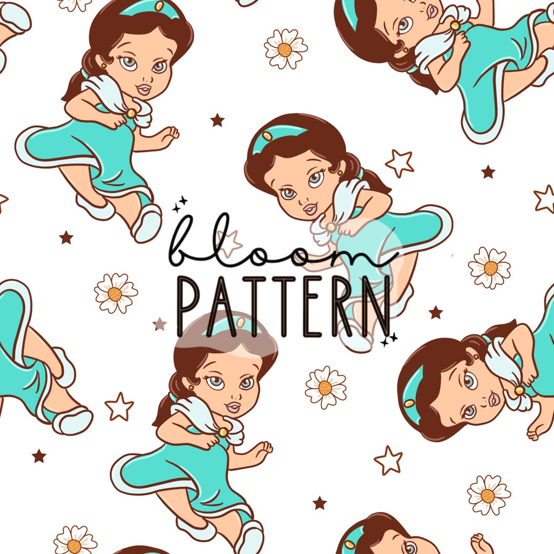 Baby Princess Seamless Pattern, Cute Princess Seamless Pattern, Beauty ...