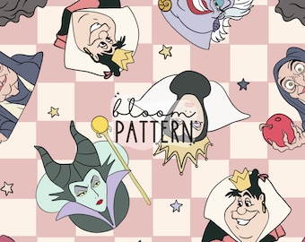 Villains Seamless Patterns, Halloween Villains Seamless, Digital Design