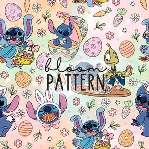Easter Spring Flower Seamless Pattern, Retro Seamless Pattern, Digital Download Design, Magical Easter  Seamless Pattern Sublimation Design